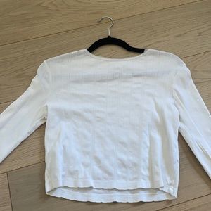 White lace trim long sleeve